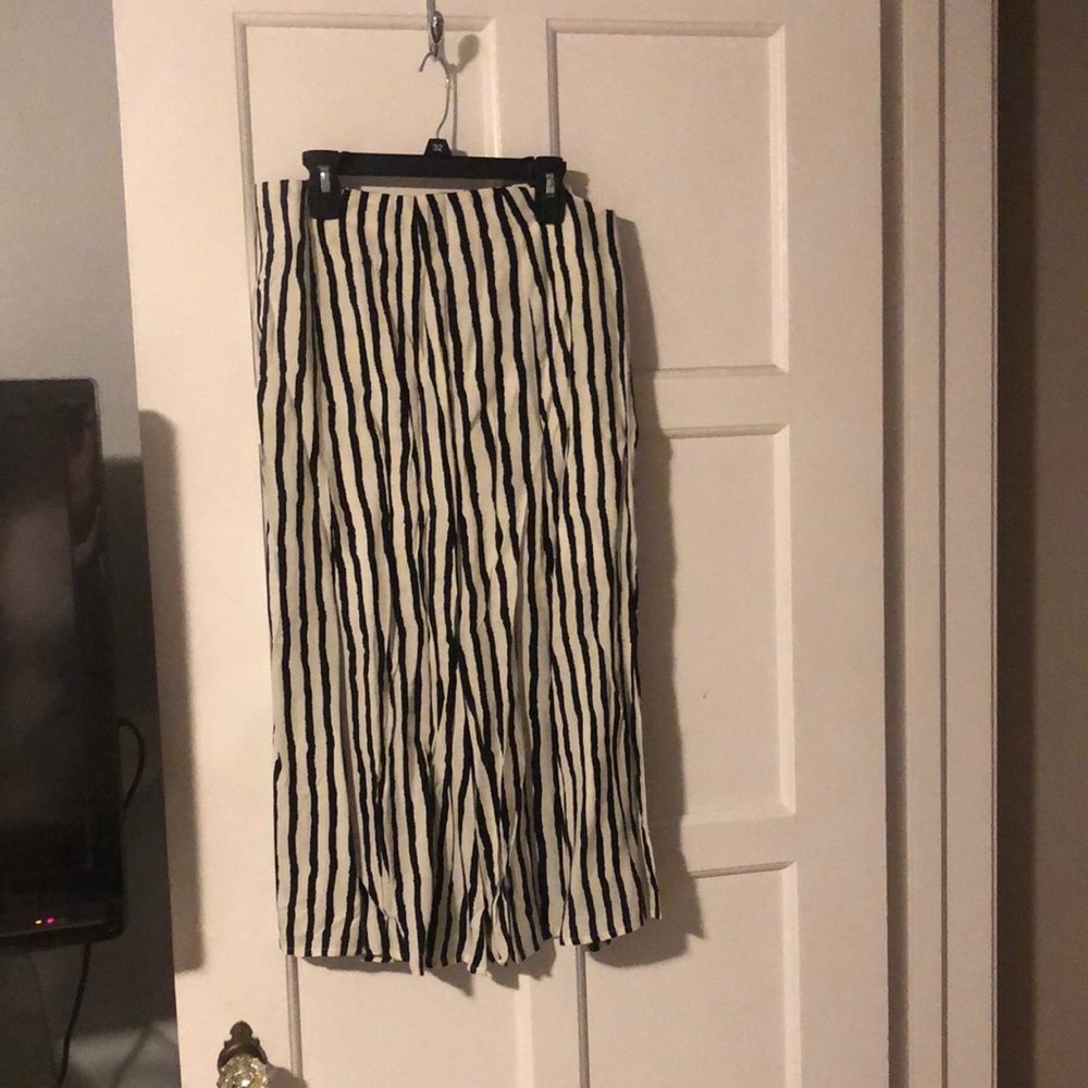 Black and white striped skirt